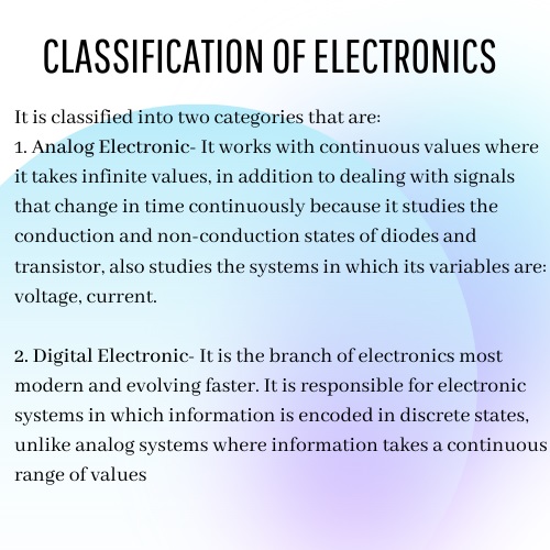 classification of electronics
