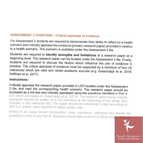 critical appraisal assignment help