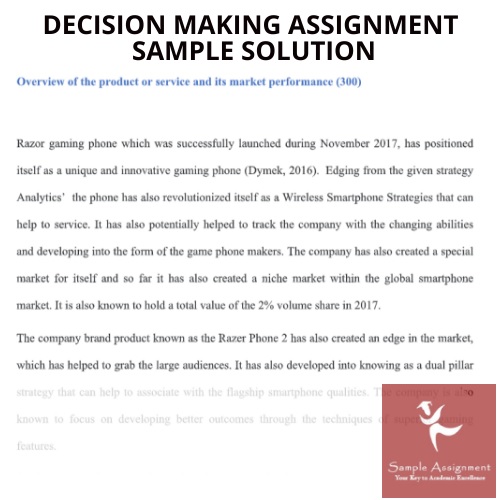 Decision Making Assignment Help