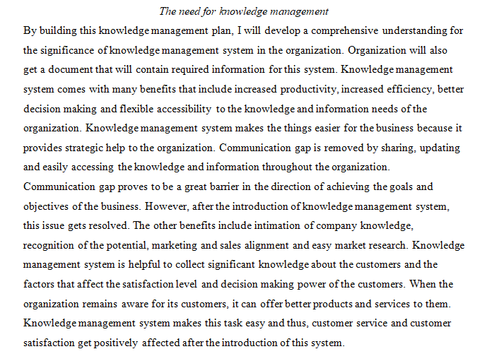 Knowledge Management System Assignment Help