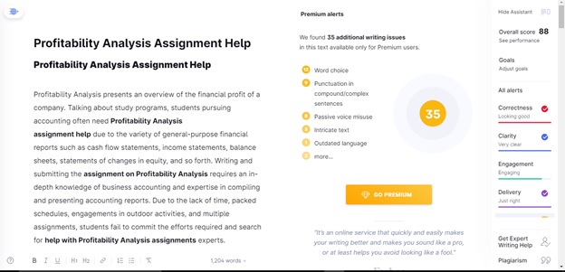 Profitability Analysis Assignment Answer