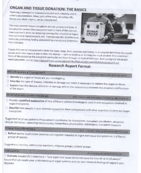 biological science research report