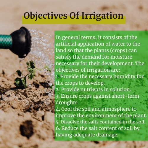 objectives of irrigation