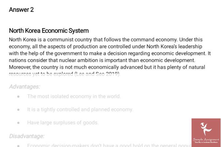 economic system assignment answer