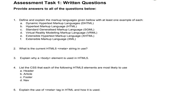 css assignment question uk
