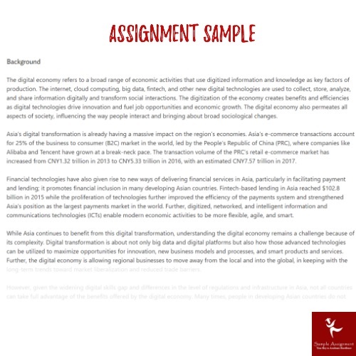 digital economy assignment sample