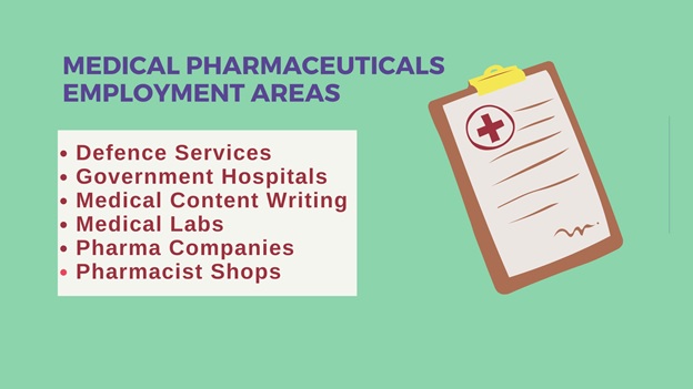 medical pharamaceuticals employment areas