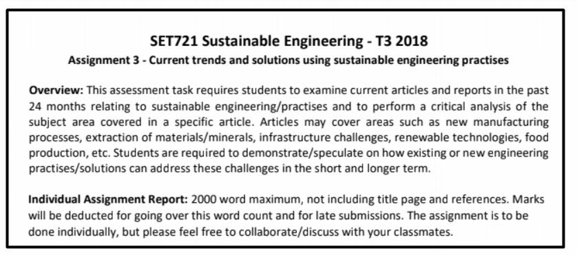 sustainable engineering assignment answer Canada