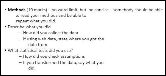 data research and analysis assignment sample method