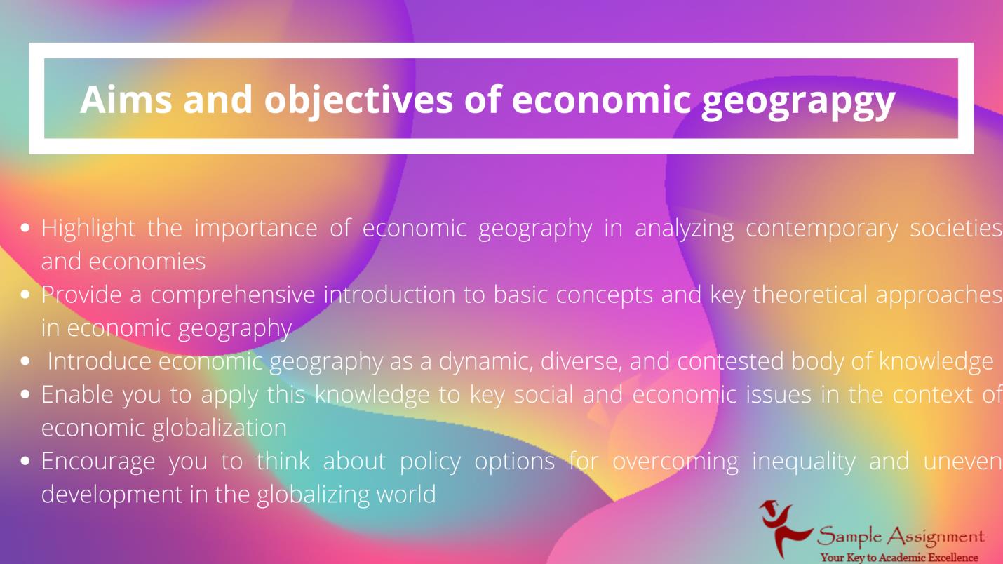 economic geography objectives