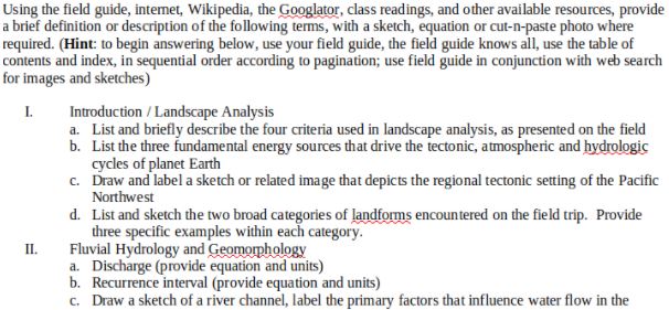 geomorphology assignment help sample