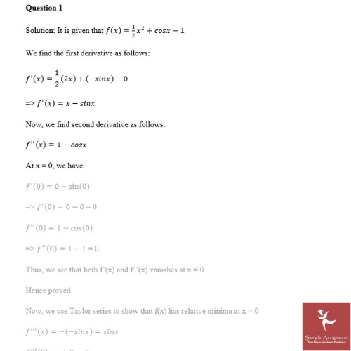 solution example by our multivariable calculus assignment experts online