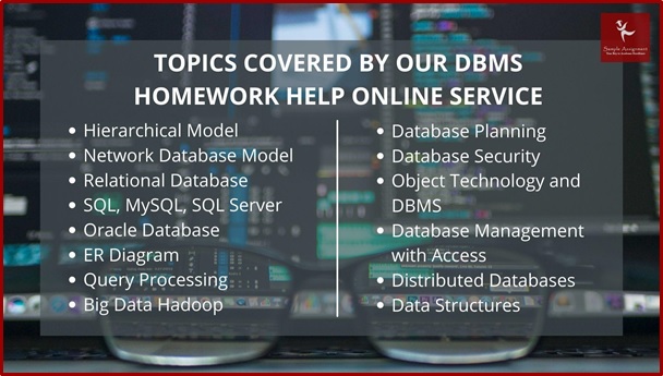 topics covered by our dbms homework help online service