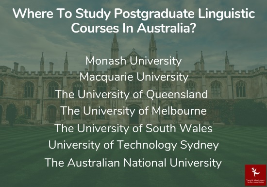 where to study postgraduate linguistic courses in australia