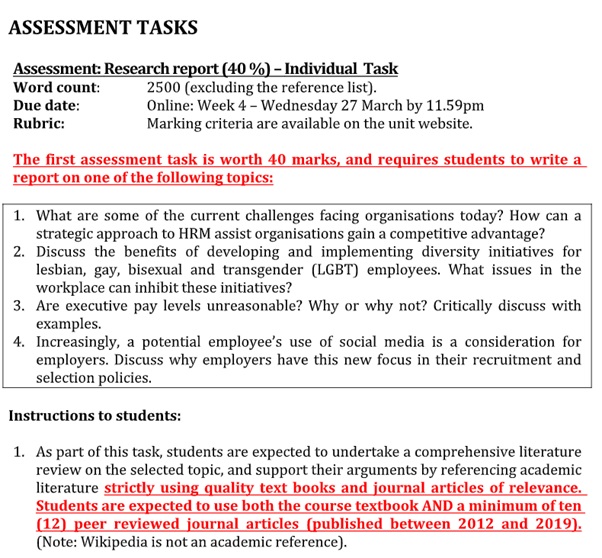 international hr management assignment sample task