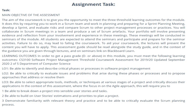 software project management assignment