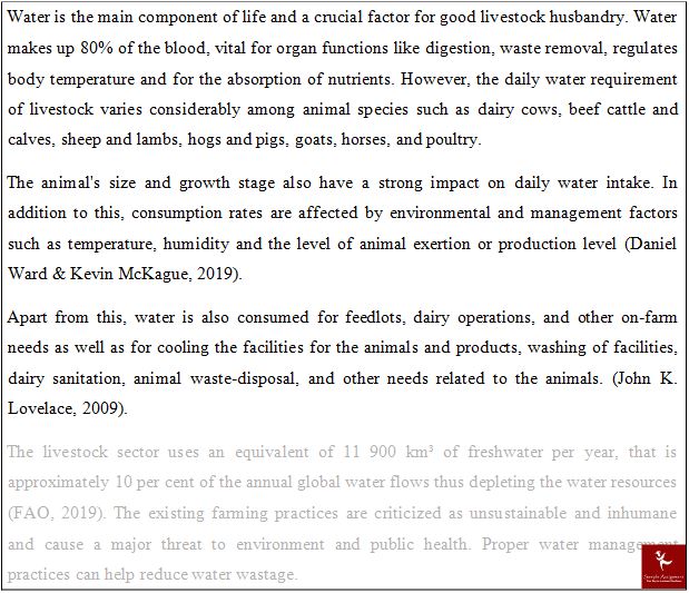 online livestock nutrition and health assignment sample
