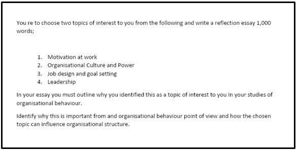 organisational behaviour assignment help sample