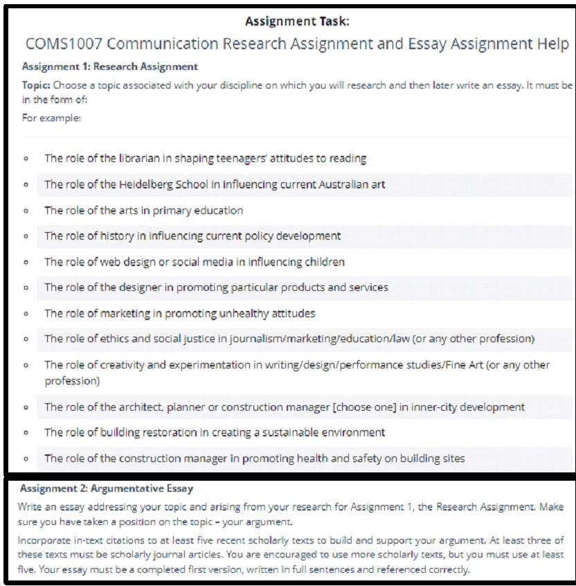 acc303 communication research practices assessment answer sample assignment