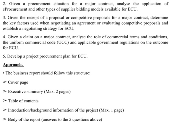 bsbpmg509a manage project procurement assessment answer sample assignments