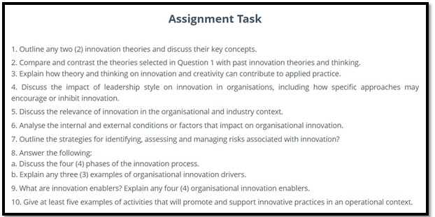 lead innovative thinking practice assignment help sample assignment