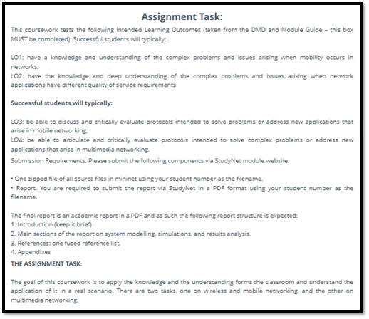7com1076 wireless mobile and multimedia networking assessment answer sample assignment