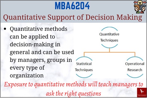 mba6204 quantitative support of decision making assessment answer
