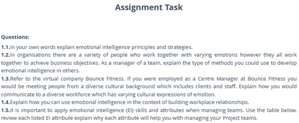 BSBPEF502 Develop And Use Emotional Intelligence Assessment Answers 2